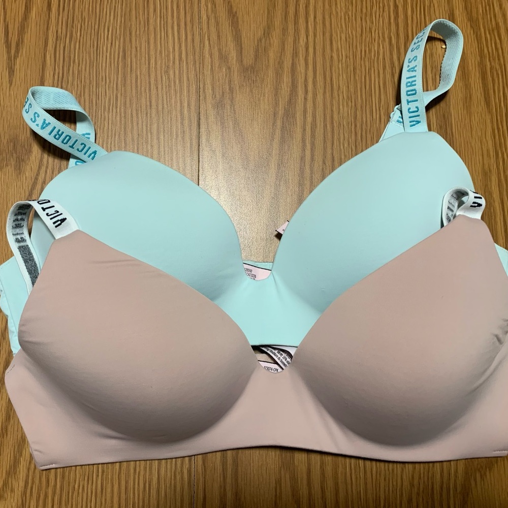 Victoria Secret lightly lined wireless bras.